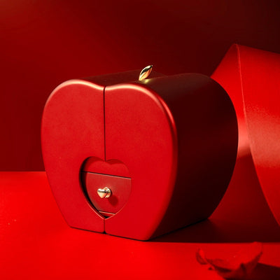 Red Apple Jewelry Box with Eternal Rose - Perfect Gift for Her - WEVOR