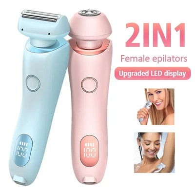 2-in-1 Hair Removal Epilator and Trimmer for Women - USB Rechargeable Body Shaver - WEVOR